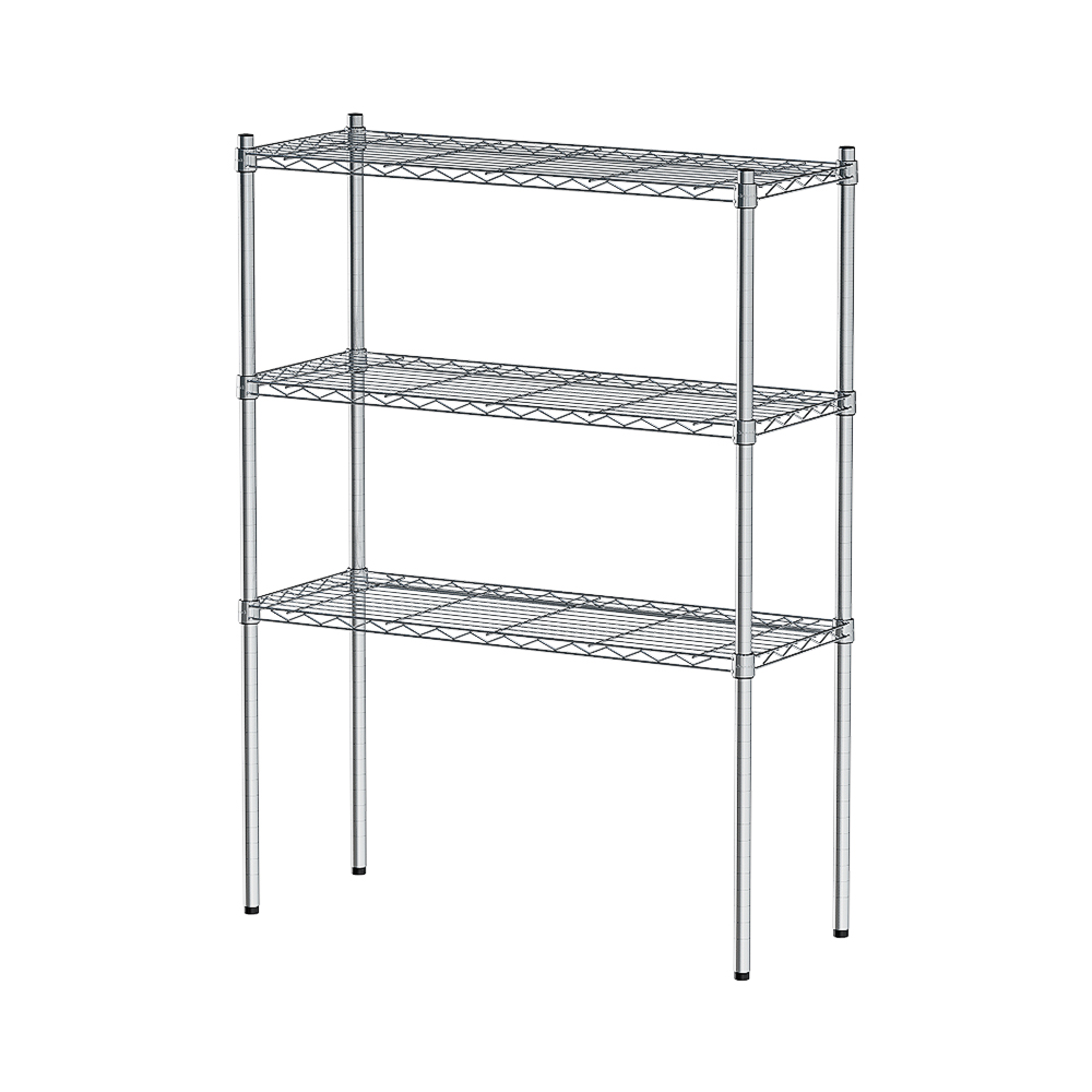 【Y HOUSE】90x35x120cm Lightweight Three-layer Iron Rack Iron Rack Shelf-Electroplating