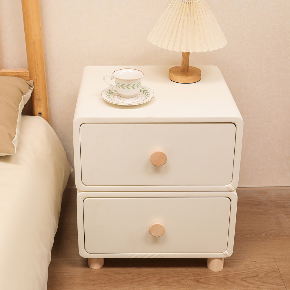 【AOTTO】簡約風免安裝實木雙層床頭櫃(FT-005), , large