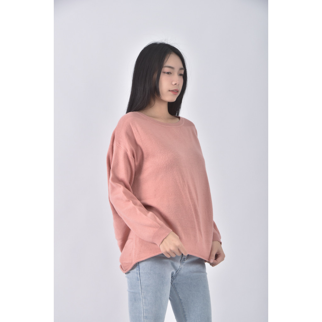 (XL) lativ圓領粉色長袖上衣二手衣, , large