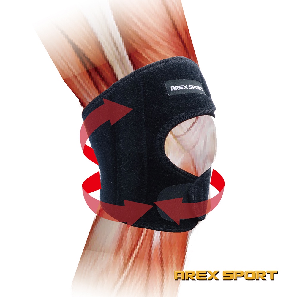 【AREXSPORT】AS-3404登山護膝 台灣製現貨 運動護膝  支撐護膝 竹炭護膝蝴蝶型可調節(單支) 銀髮族護膝, , large