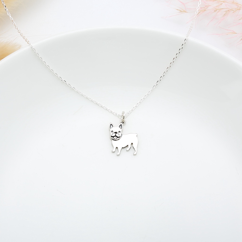 【Angel & Me】French Bulldog Dog s925 sterling silver necklace Birthday gift, , large