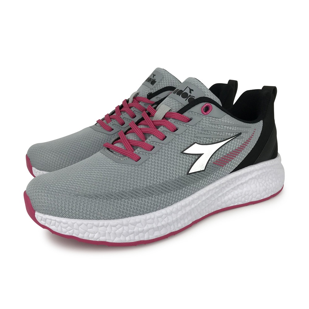 DIADORA迪亞多那 輕量透氣慢跑女鞋 女運動鞋 慢跑鞋 反光 舒適 輕盈 彈性 吸震 減壓 足弓支撐 止滑 黑 灰桃, , large