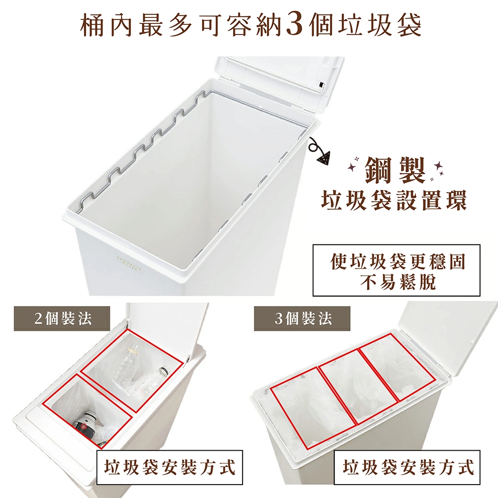 【this-this】日本 LIV PLUS｜PROPRETE 單手按壓垃圾桶 45L, , large