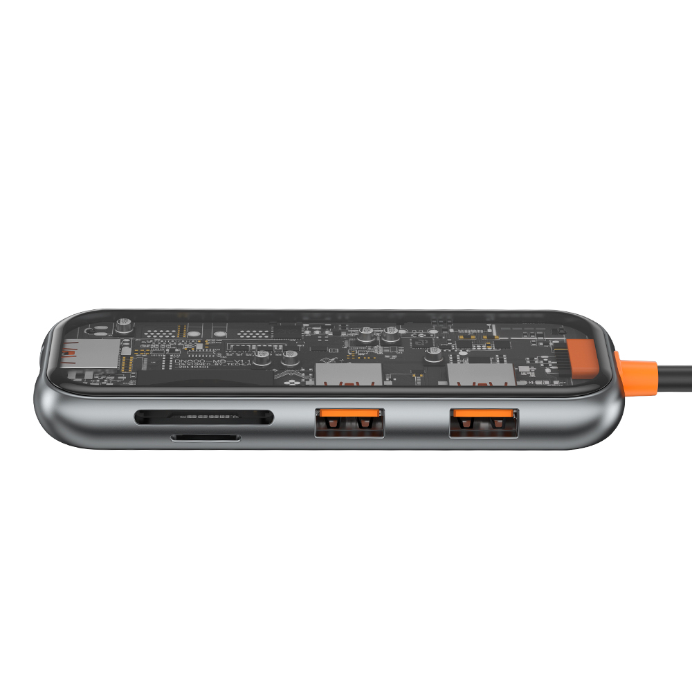 【WiWU】Cyber系列 USB-C HUB 透明五合一多功能集線器, , large