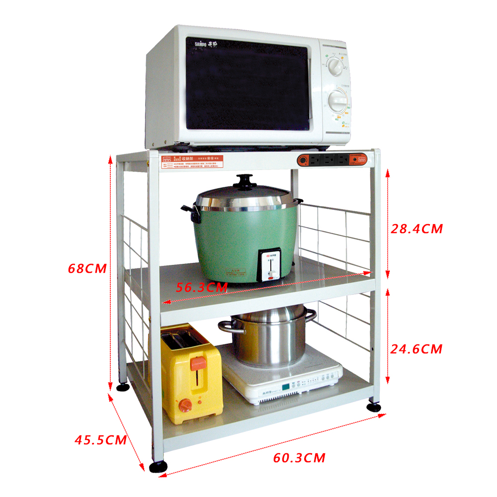 愛樂美AI蜂鳴自動斷電置物電器收納架3層101, , large