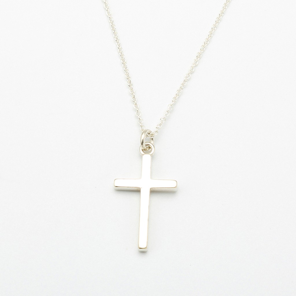 【Angel & Me】Simple Cross (Medium) s925 sterling silver necklace gift, , large