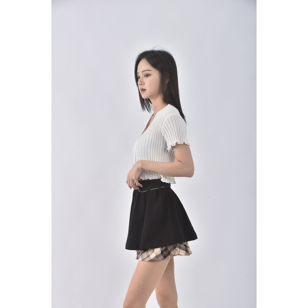 (S) kinloch anderson質感格紋黑色短裙二手衣, , large