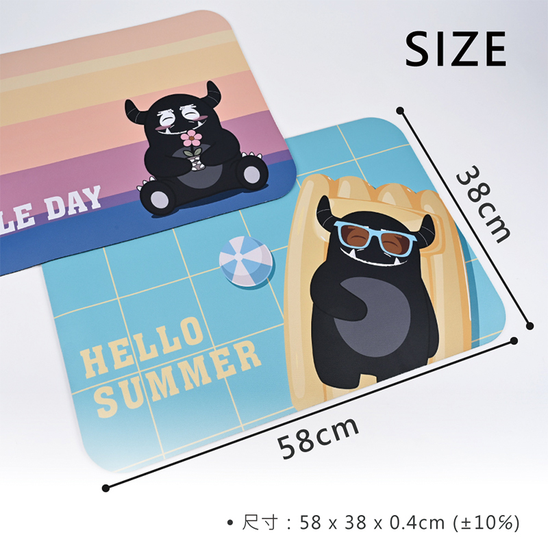 【Monster】 Soft Diatomaceous Earth Printed Mat (58x38cm) &ndash; Sunset Blossoms, , large