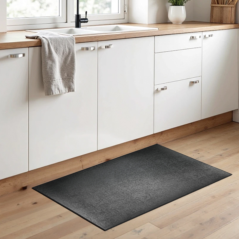 【Monster】 QQ Extra-Thick Oil-Resistant & Anti-Stain Kitchen Mat (80x50cm) – Black, , large