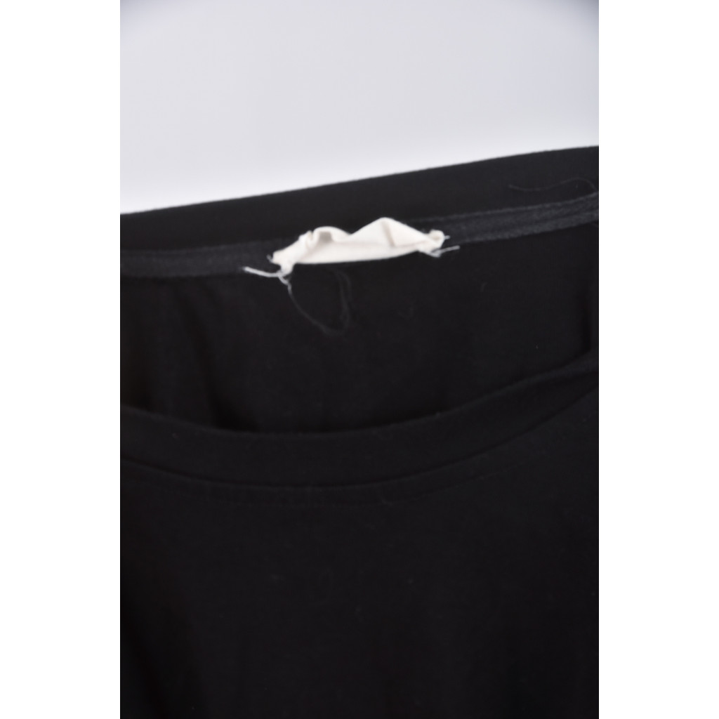 (M) ai yi zhuang質感挖肩字母黑色長袖上衣二手衣, , large