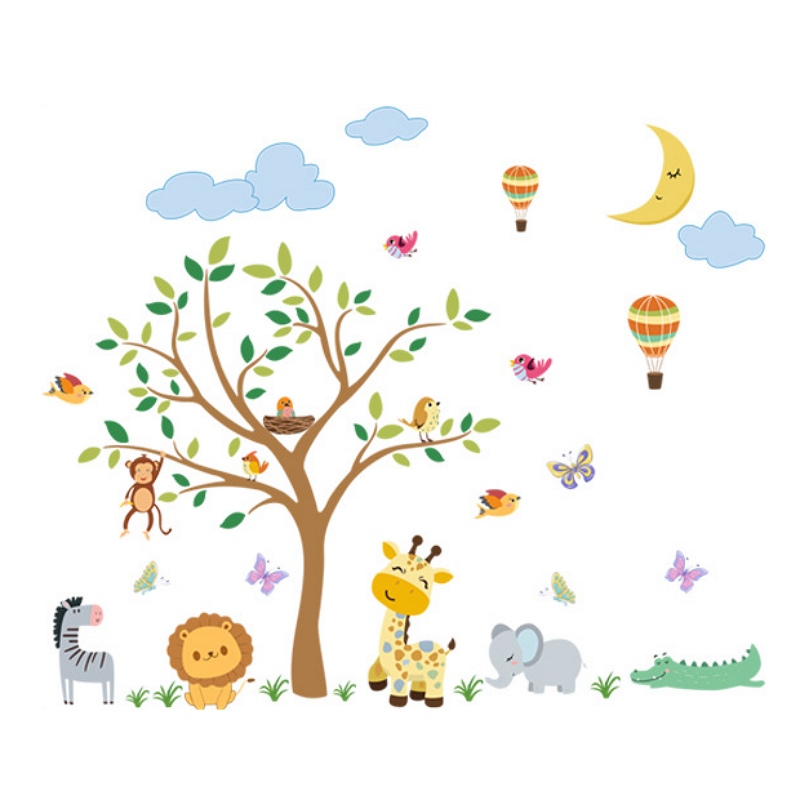 【辰達居家】動物夥伴兒童壁貼, , large