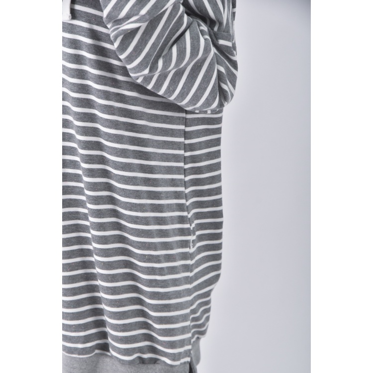 (F) dailo質感棉質純棉連帽灰色長袖上衣二手衣, , large