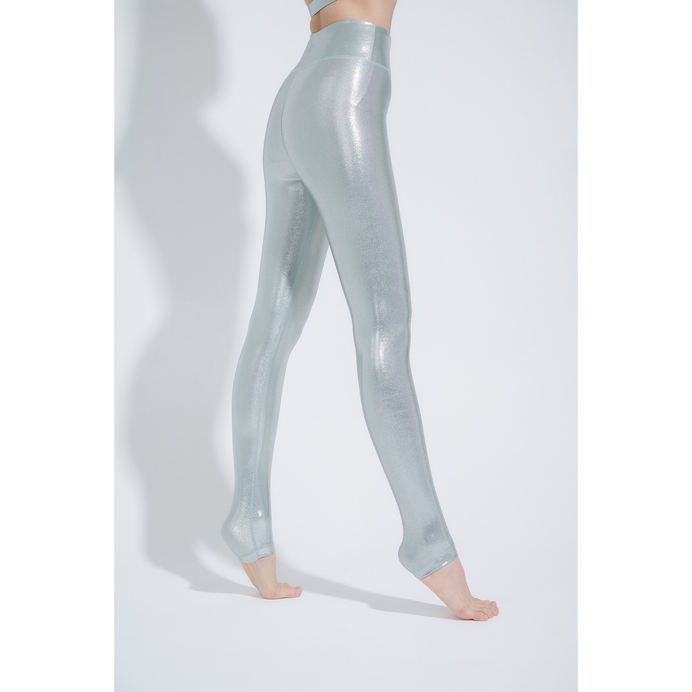 YOGA FLOW Chakra Pants - 脈輪柔彈緊身長褲 - 亮銀 Sliver Lustre, , large