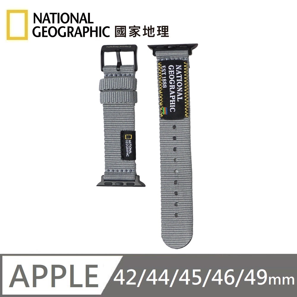 National Geographic Apple Watch NatoSlim Strap Trendy Watchband Applicable to Apple Watch 42/44/45/46/49mm - Gray , , large