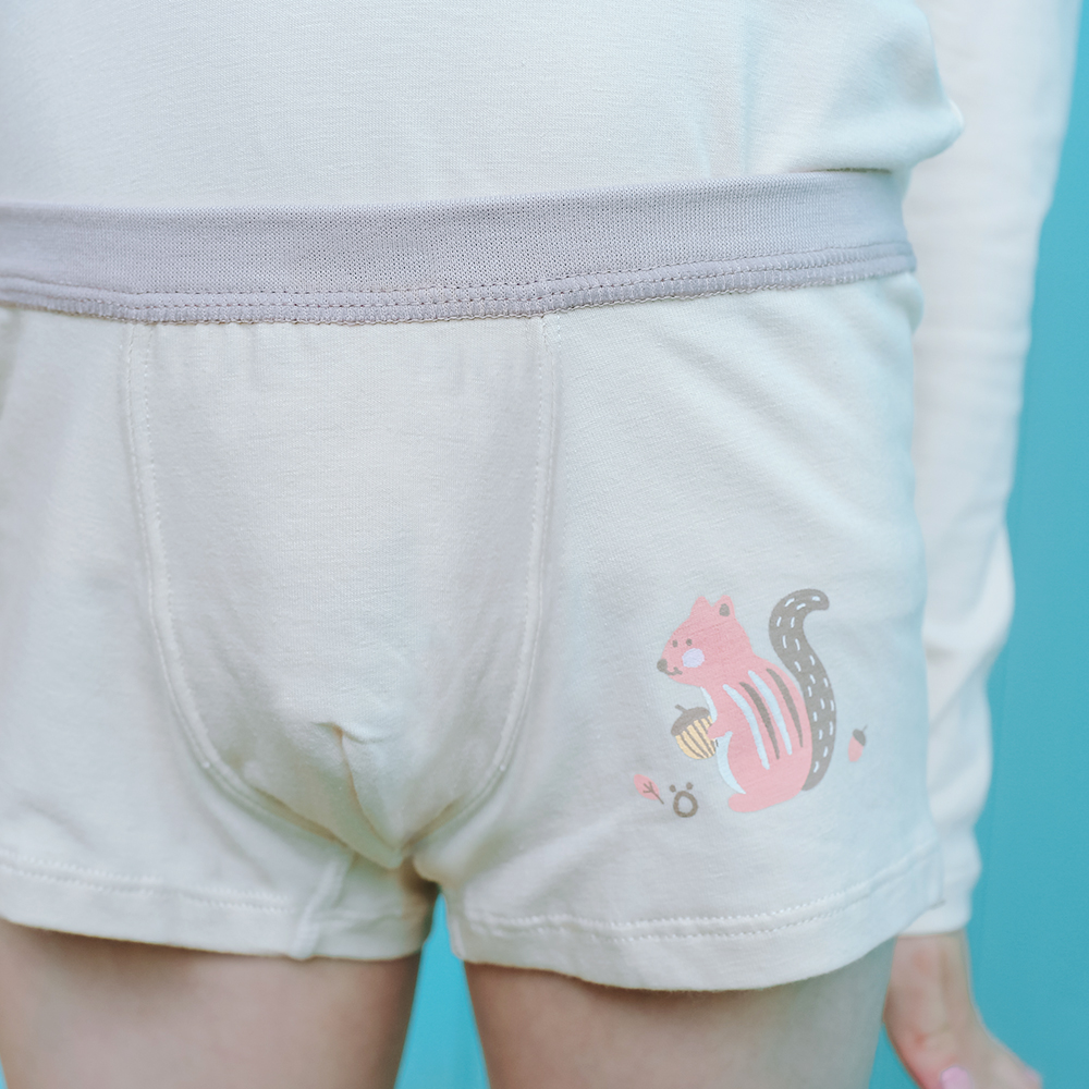 minihope美好的親子生活-男童四角褲-古靈精怪的條紋松鼠-杏米-XS, , large