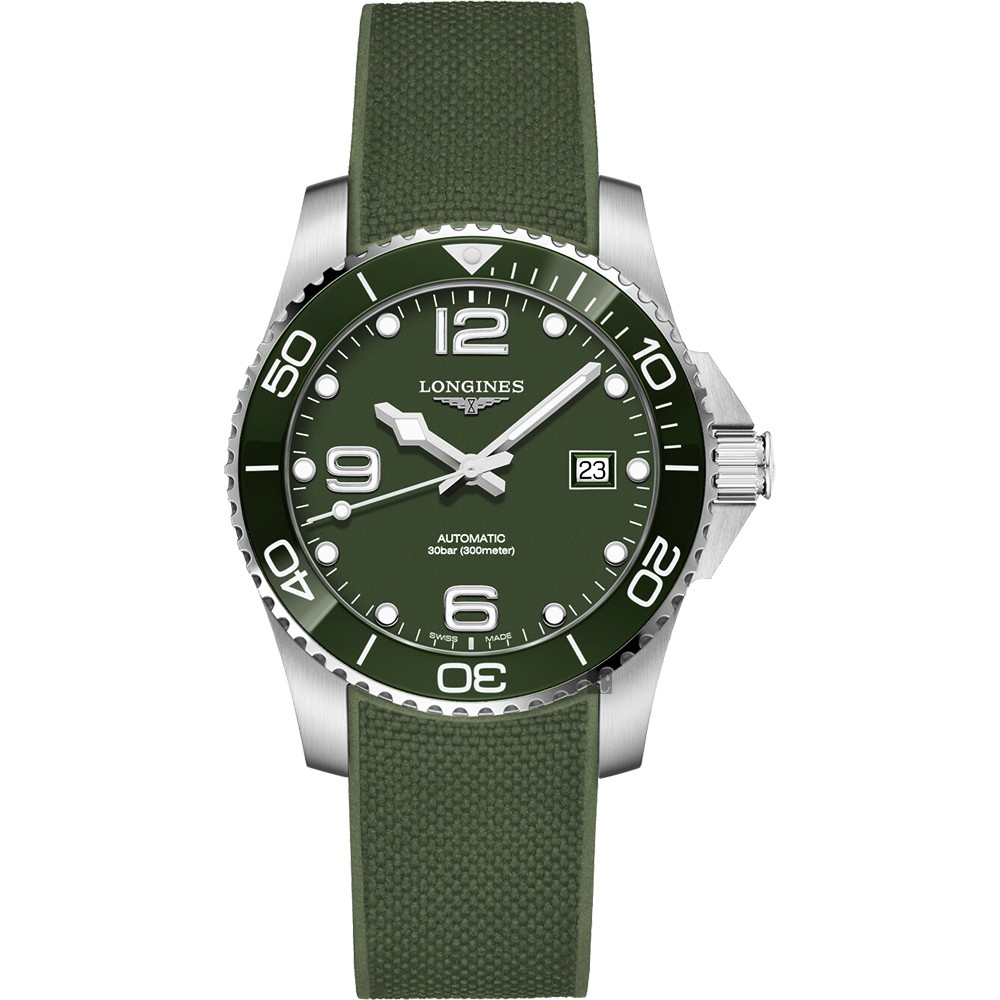 LONGINES 浪琴 深海征服者浪鬼陶瓷潛水機械錶-綠/43mm L37824069, , large