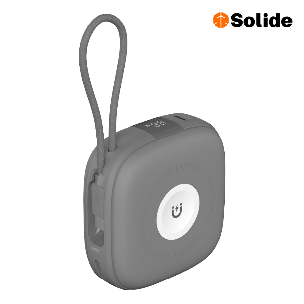 [亞瑟3C]  solide 索力得 10000mAh 馬卡龍 六合一萬用快充行動電源-雅痞灰, , large