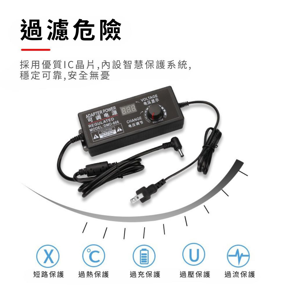 可調壓變壓器3V-24V(2A帶顯示屏), , large