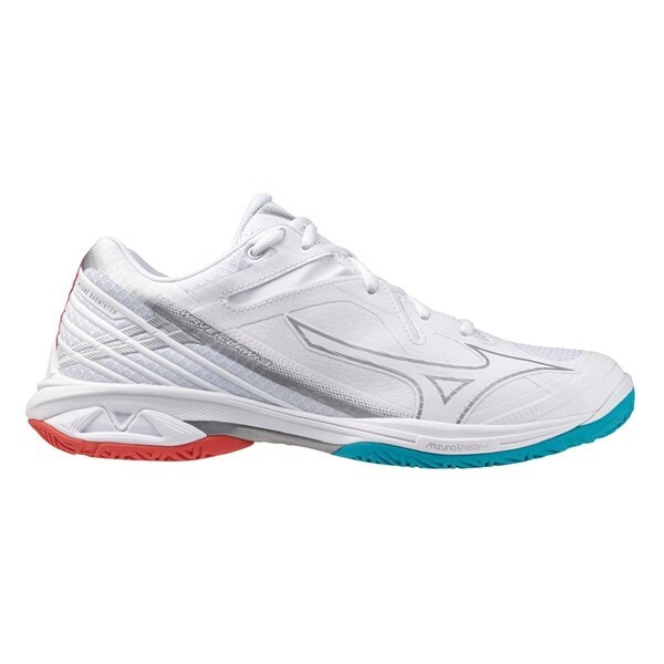 Mizuno Wave Claw 3 男女 羽球鞋 寬楦 支撐 抗扭 瞬移 美津濃 白 金 [71GA244324], , large