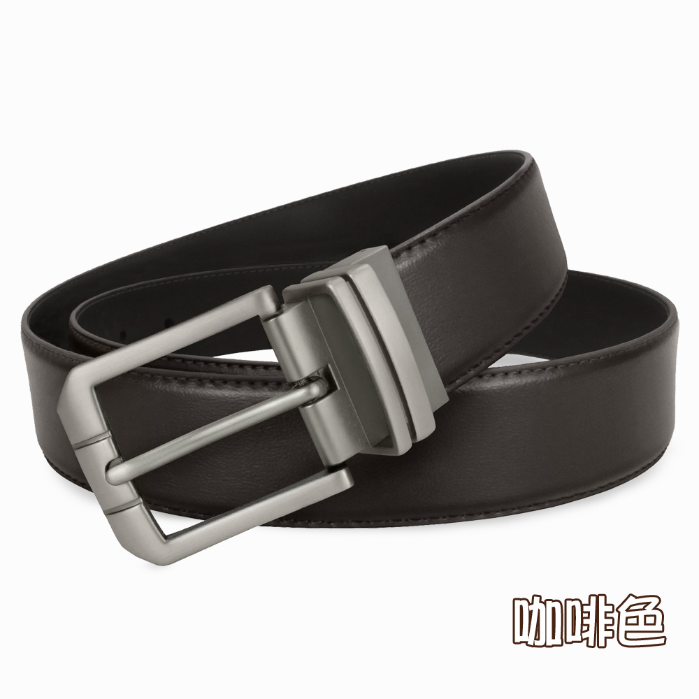 【CH-BELT 銓丞皮帶】新潮男皮帶 針扣夾座 休閒男皮帶腰帶(黑/咖), , large