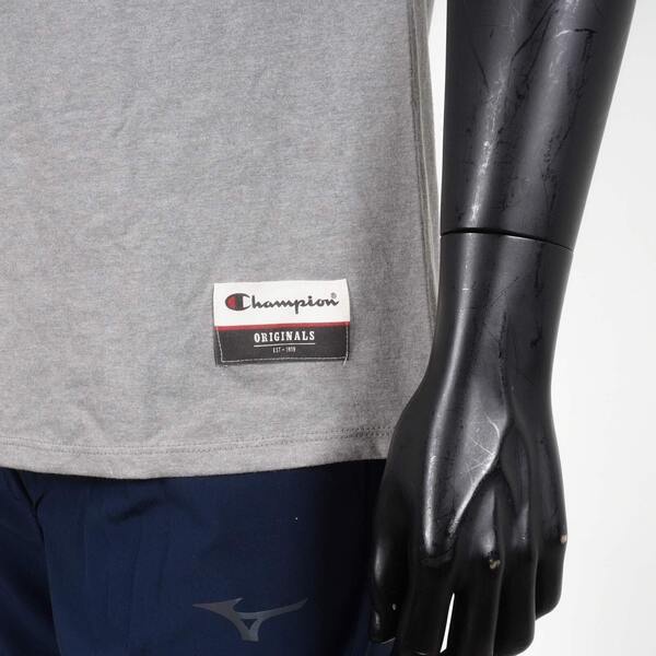 Champion 男 短袖上衣 T恤 美規 頂級 條紋 舒適 混紡 棉質 穿搭 運動灰 [AO300-95H], , large