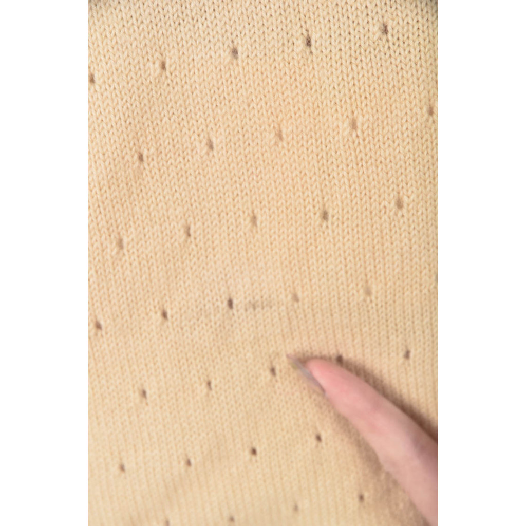 (M) 質感圓領杏色長袖上衣二手衣, , large