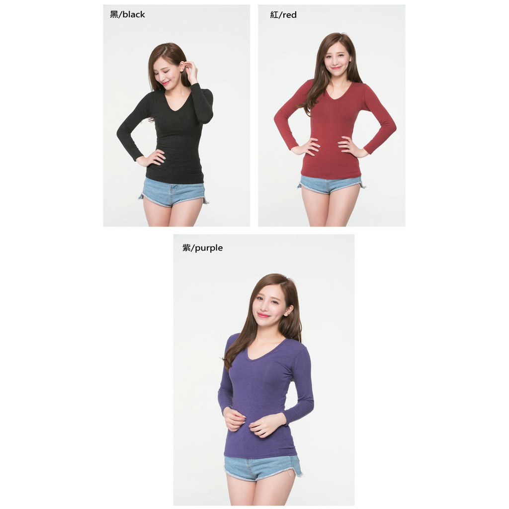 極速女V領發熱衣-L280 保暖 抗寒 台灣製, , large