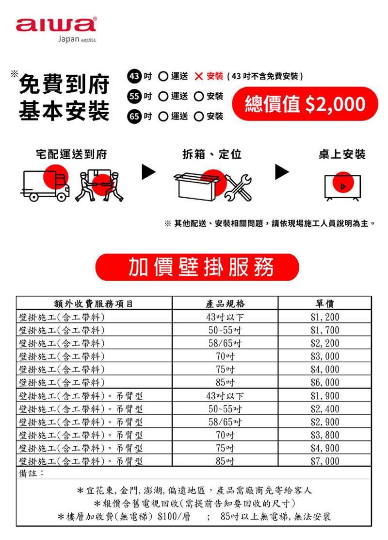 AIWA 愛華 65吋 4K LED 智慧型顯示器 AI-65UD25, , large