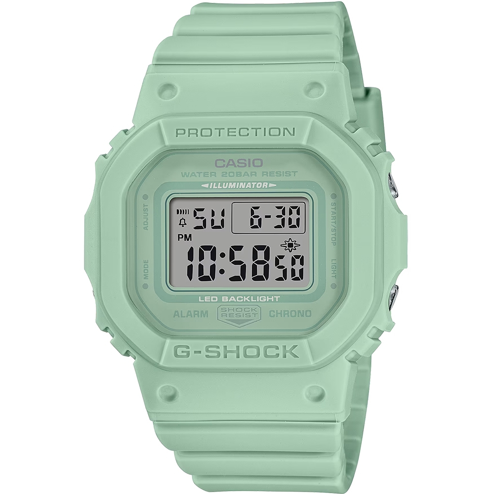 CASIO 卡西歐 G-SHOCK 青蘋果綠方形女錶 GMD-S5600BA-3, , large