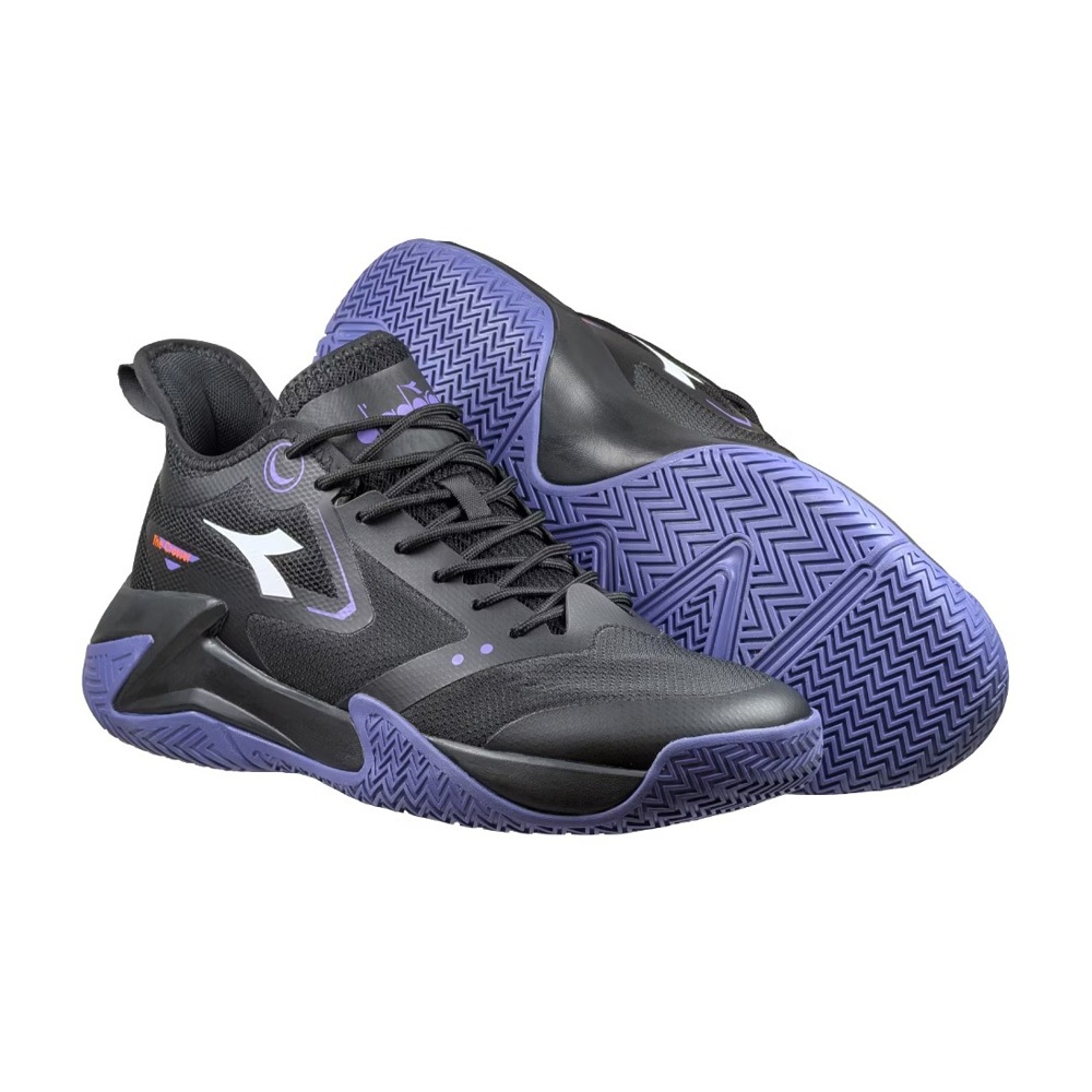 DIADORA迪亞多那 突破者四代籃球鞋 男運動鞋 男鞋 寬楦 輕量 透氣 彈性 吸震 回彈 足弓支撐 止滑 黑紫 黑白, 黑白,29, large