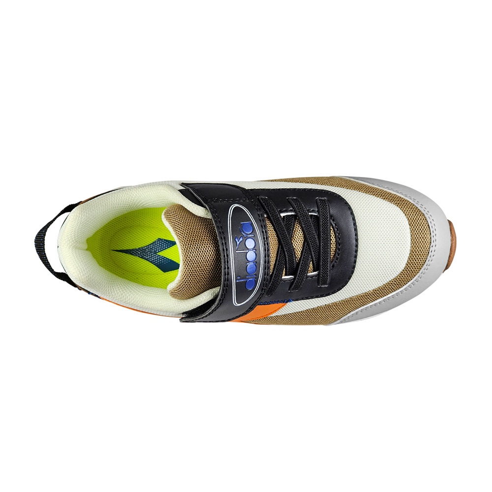 DIADORA迪亞多那 復古兒童運動鞋 童運動鞋 童鞋 撞色 拼接 寬楦 透氣 康特杯 保護後跟 耐磨 防滑 卡其 灰粉, , large