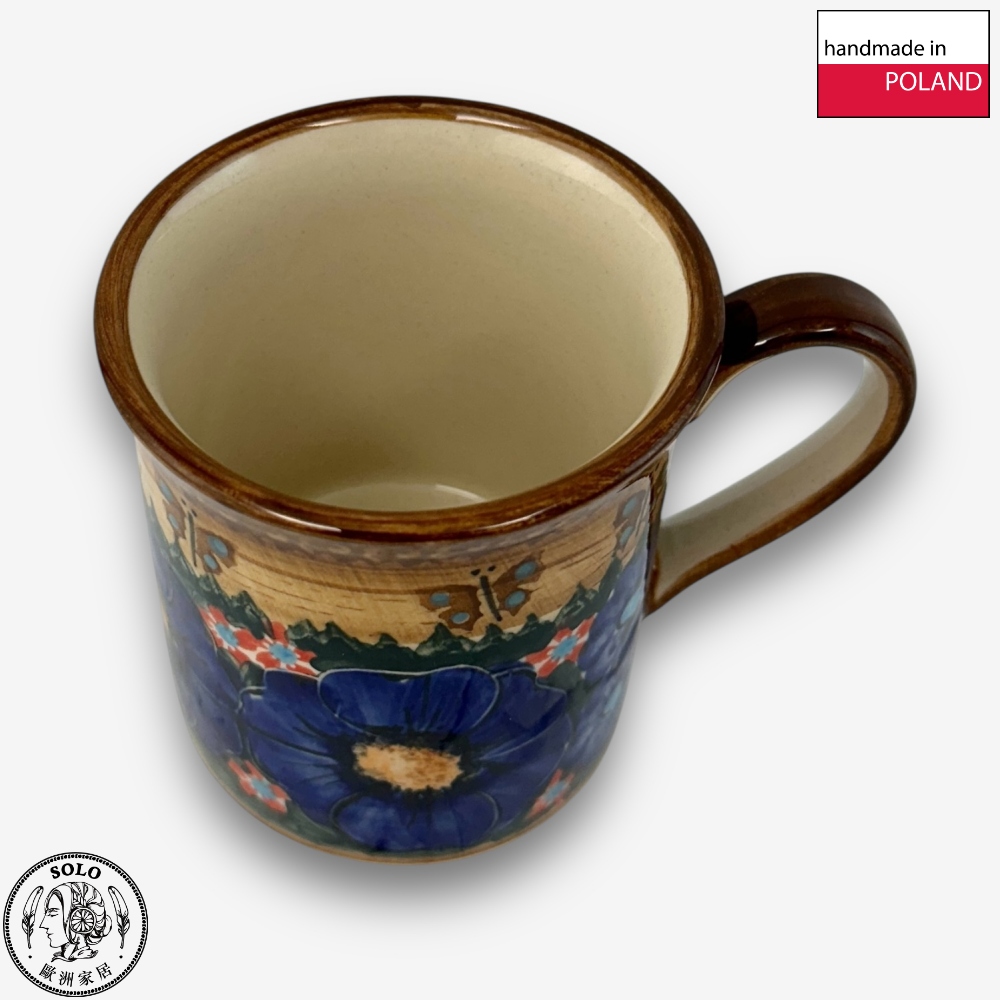 【SOLO歐洲家居】波蘭製 Cerraf 波蘭陶 280ml 馬克杯 水杯 咖啡杯 蝶語黃昏系列, , large