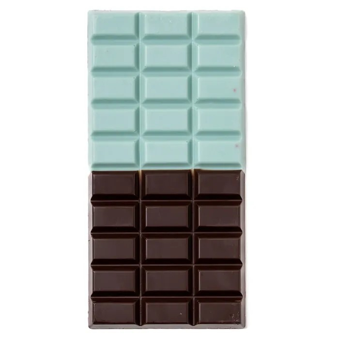 Dark (75%) and white mint-flavoured chocolate with cranberry seeds, , large