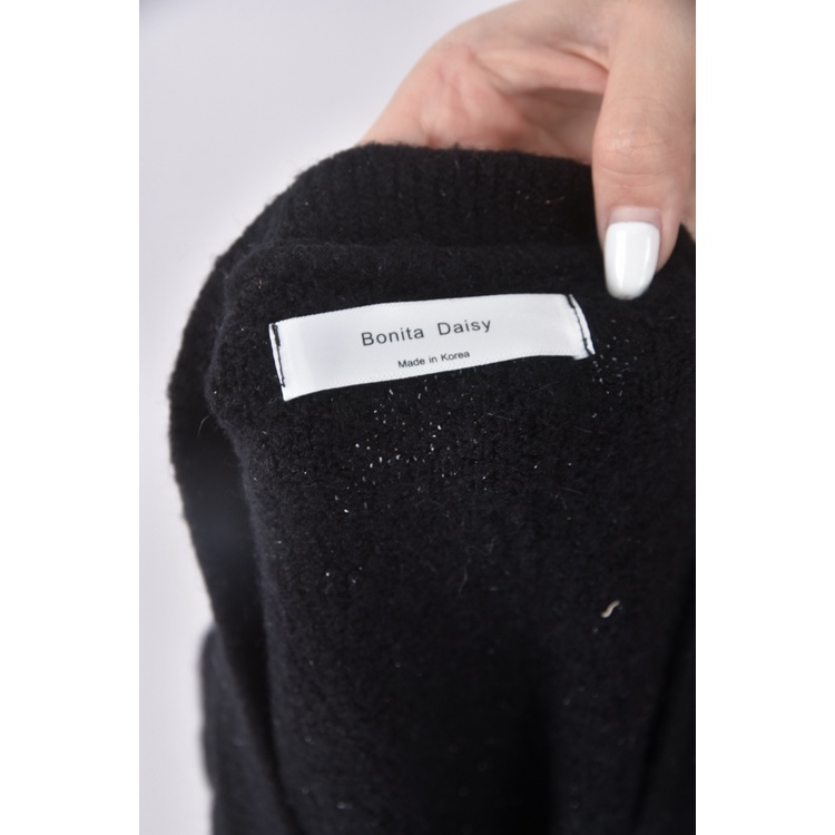 (S) bonita質感排扣黑色洋裝二手衣, , large