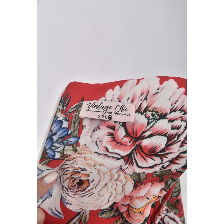 (S) vintage chic無袖紅色洋裝二手衣, , large