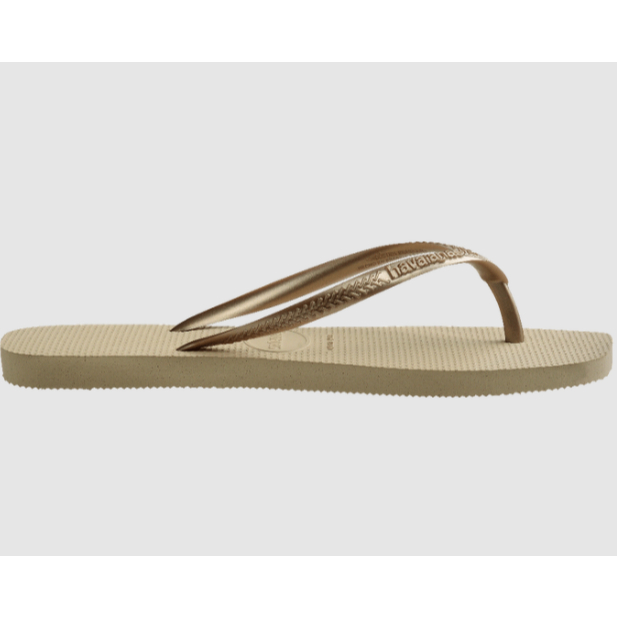 [巴拉娜巴西人字拖專賣店]中壢實體店面 Havaianas哈瓦仕 夾腳拖 SLIM SQUARE 方形 方頭 沙金色 海灘  女款, , large