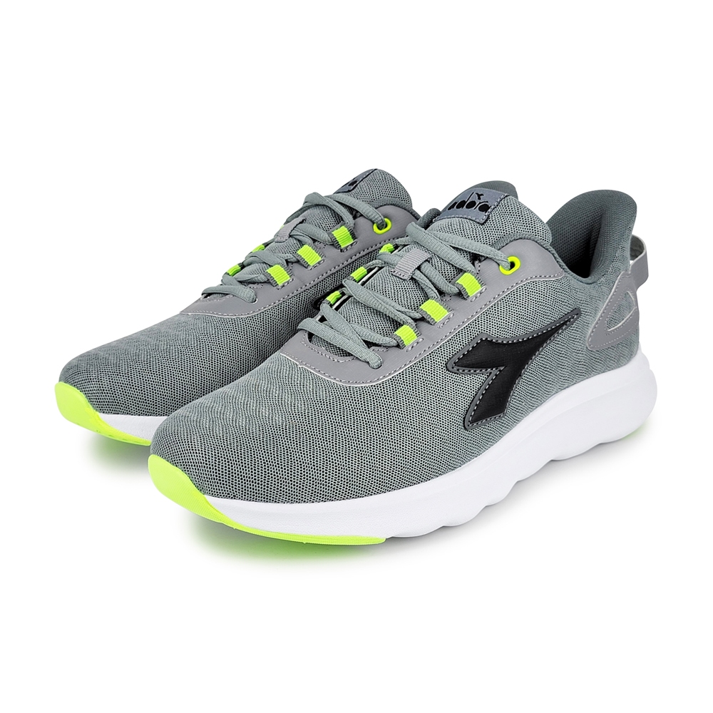 DIADORA迪亞多那 時尚運動慢跑鞋 男運動鞋 男鞋 簡約 透氣 保護後跟 吸震 回彈 減壓 彈力 棉鞋墊 止滑 灰, , large