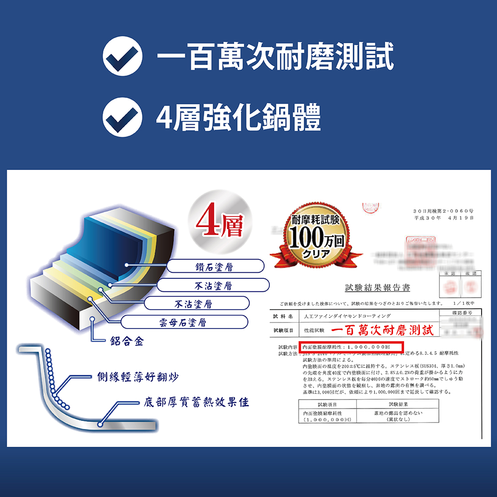 日本Arnest Bellfina鑽石極輕不沾深炒鍋28cm-海軍藍/曜石黑/二色任選一(瓦斯爐適用款), , large