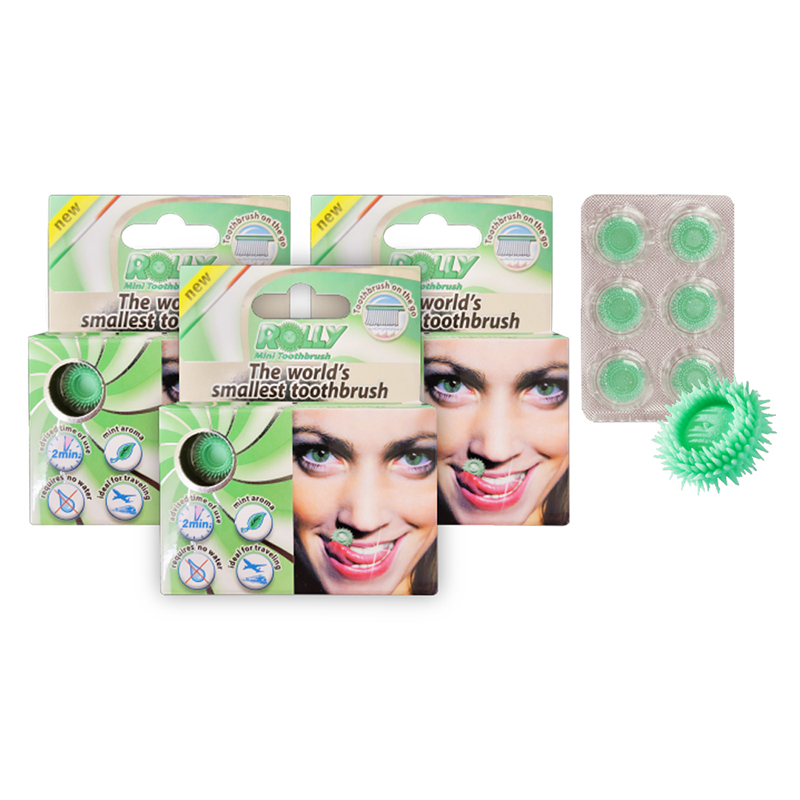 Rolly Brush Smallest toothbrush 3pack Mint, , large