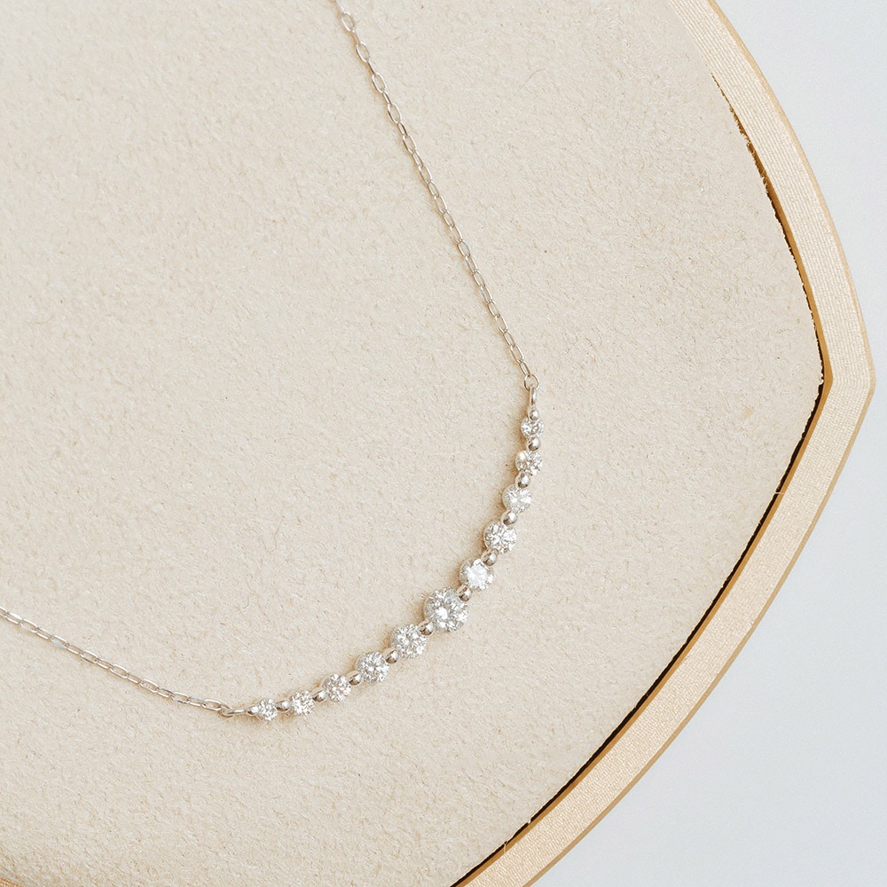 【18K金天然真鑽】A'jane 18K白金 璀璨序列 排鑽項鍊 A032503-002, , large