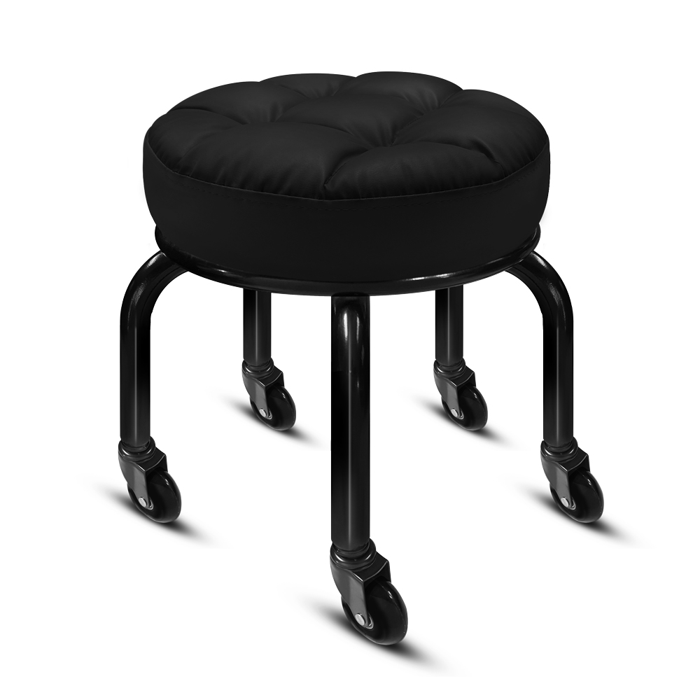 【G+居家】免組裝 動感滑輪萬用椅-黑管-黑色(2吋純黑輪), , large