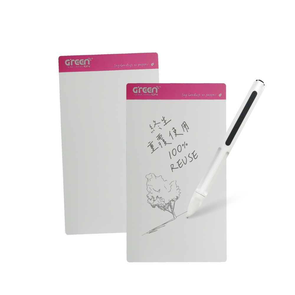 【Green Board】7.2吋磁性電紙板 MT7標準書寫組 (電紙板x2+手寫筆) MIT雙專利設計 0.5mm超薄軟性電子紙 局部清除手寫板, , large