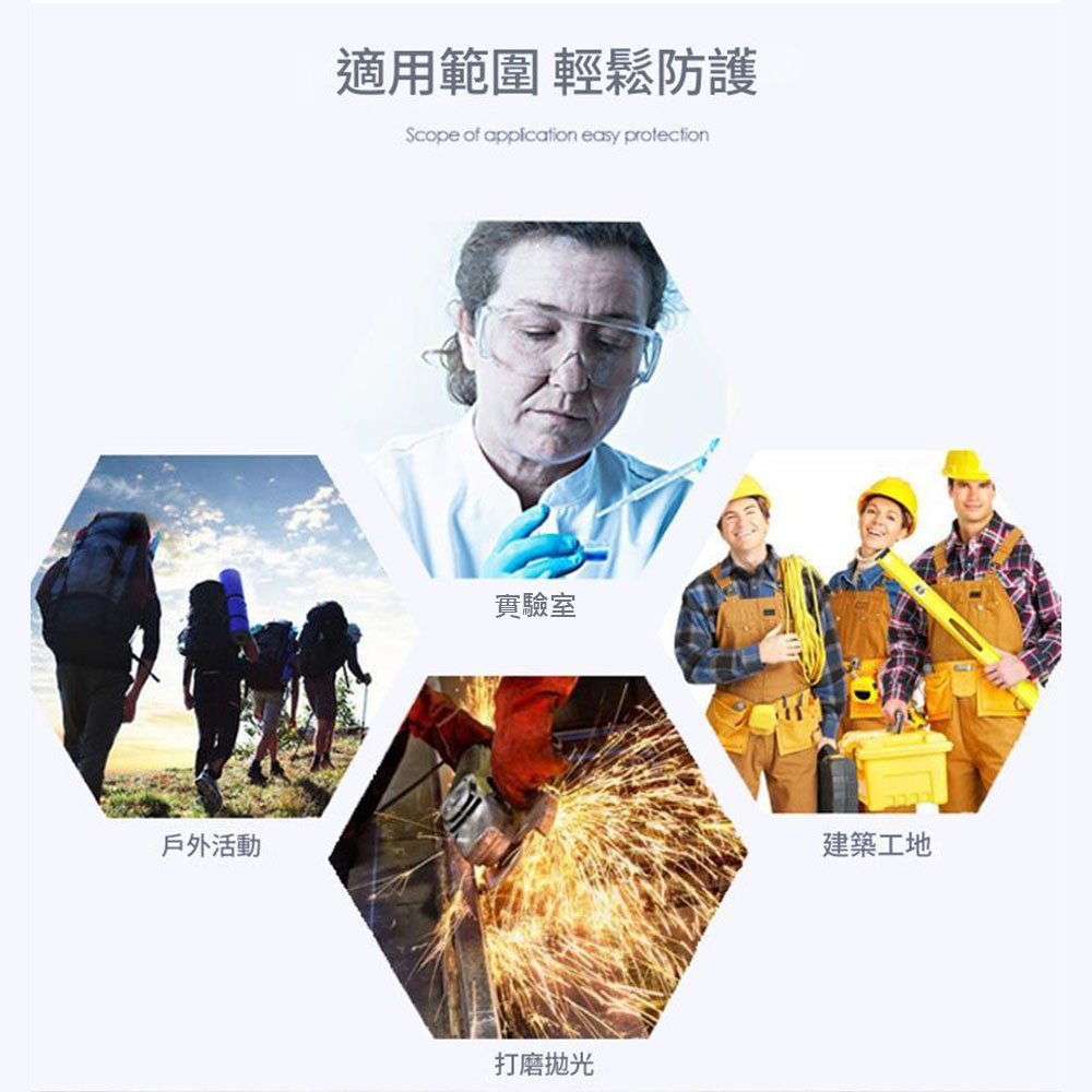 安全護目鏡藍, , large