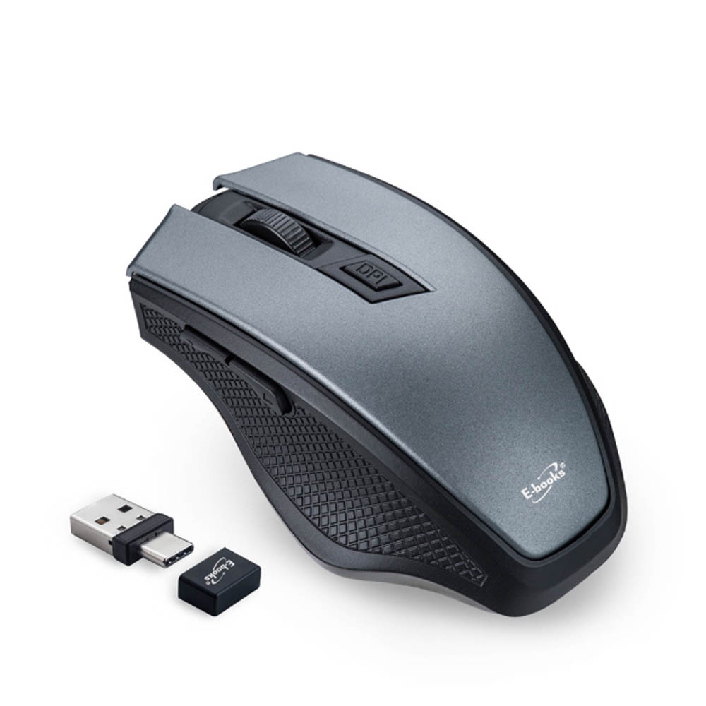 E-BOOKS M72 六鍵式超靜音USB+Type C雙介面無線滑鼠 800-1600DPI 可調 靜音設計10公尺追, , large
