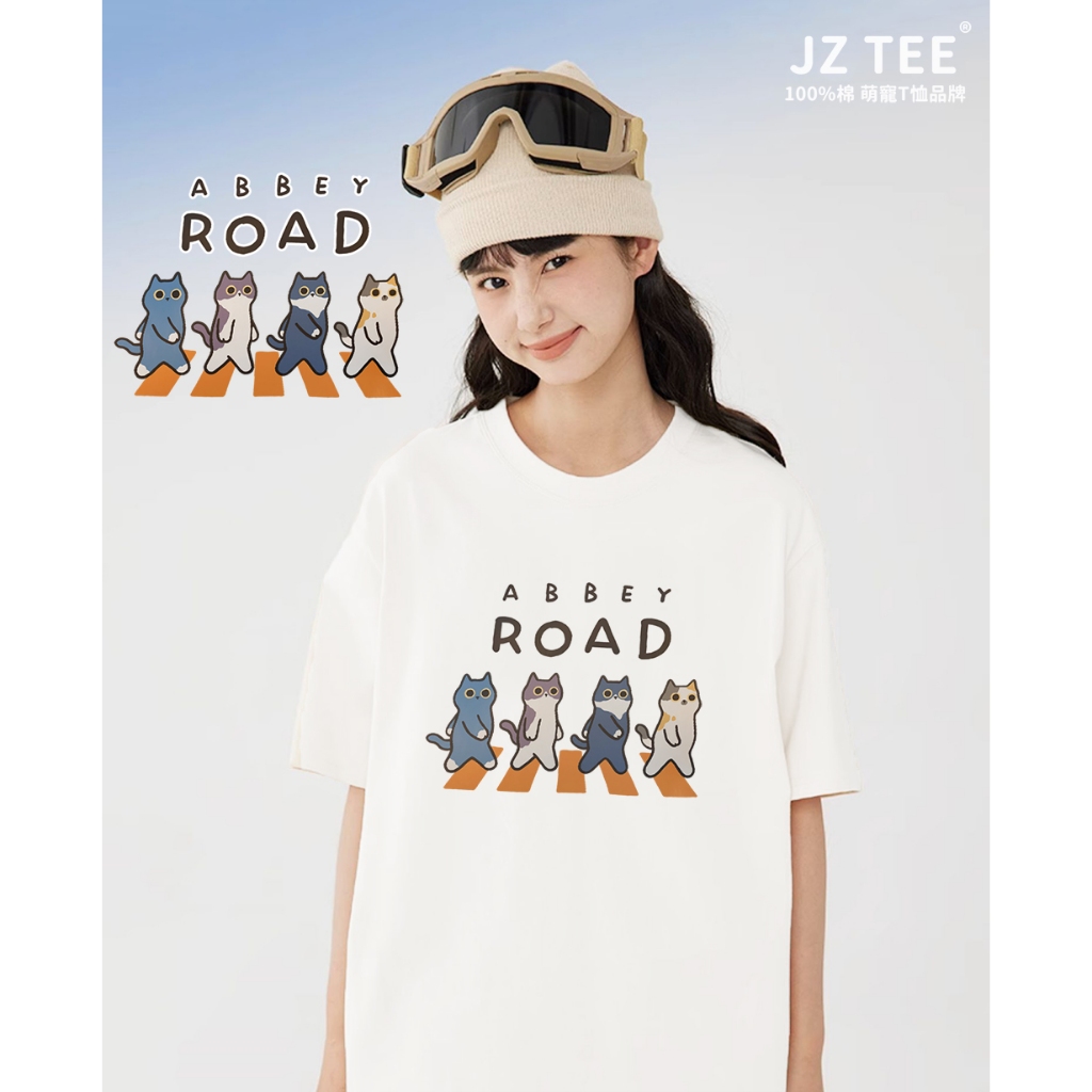 JZ TEE Cat-ABBEY ROAD Graphic Tee, , large