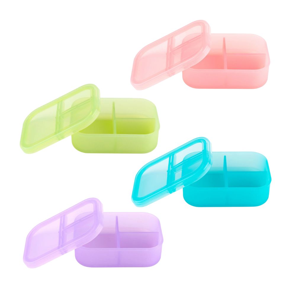 Bumkins 矽膠分格便當盒-果凍綠, 果凍綠, large