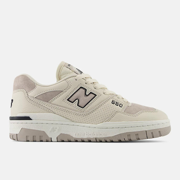 Kixpress-New Balance 女 休閒鞋 B楦 運動 復古 皮革 NB 550 簡約 流行 穿搭 杏灰 [BBW550RB], , large