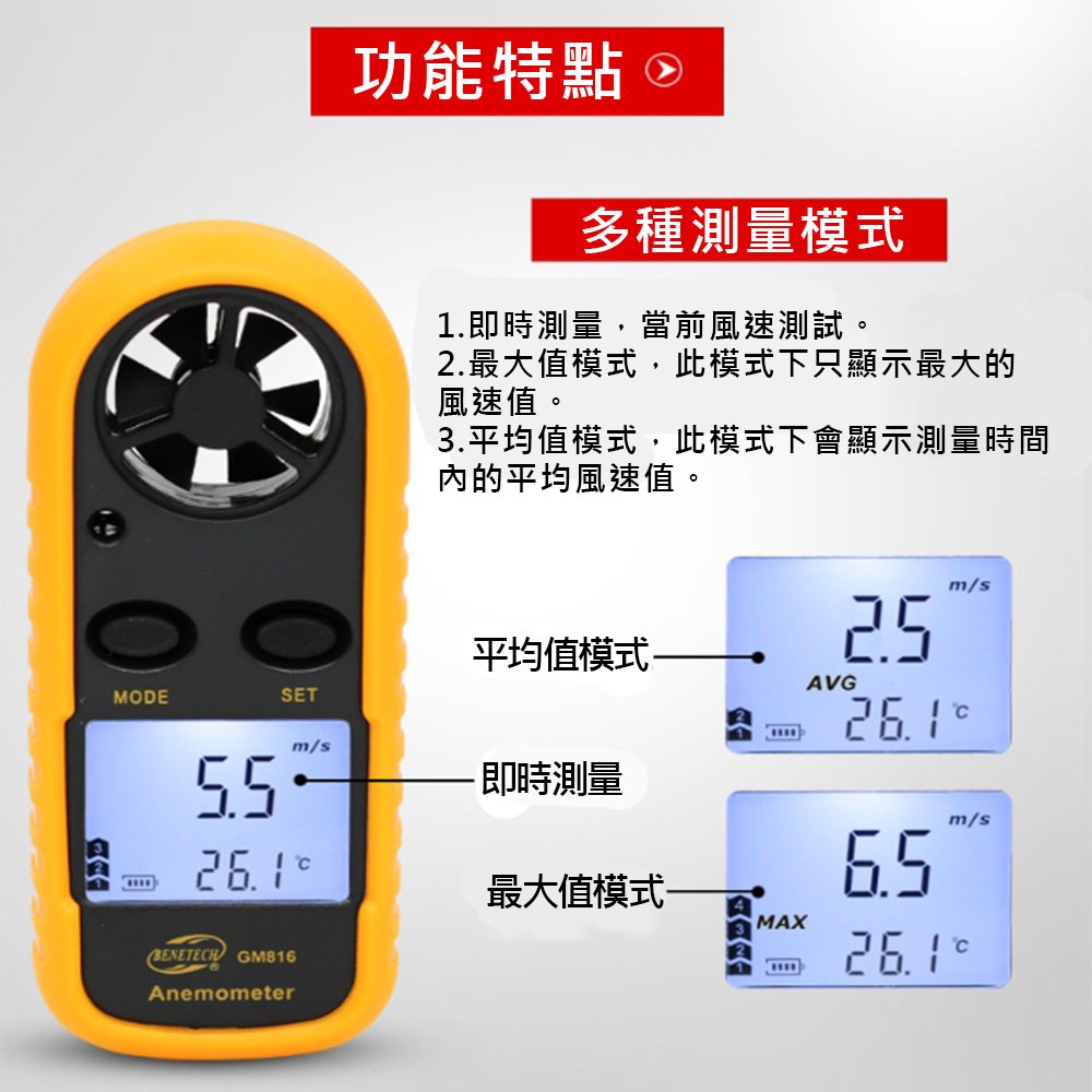 GM816 Dual-purpose anemometer, , large