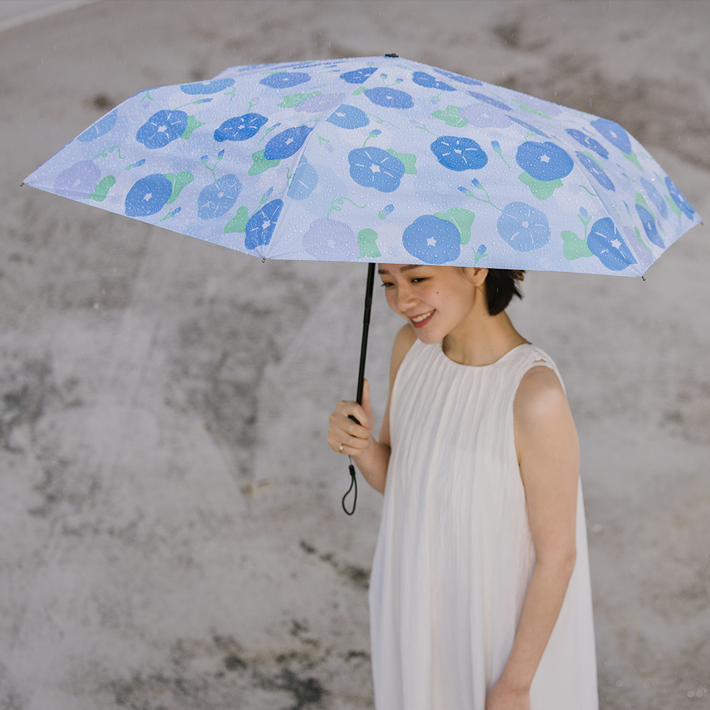 【rento】UV Protection Automatic Umbrella with Black Coating – Morning Glory, , large