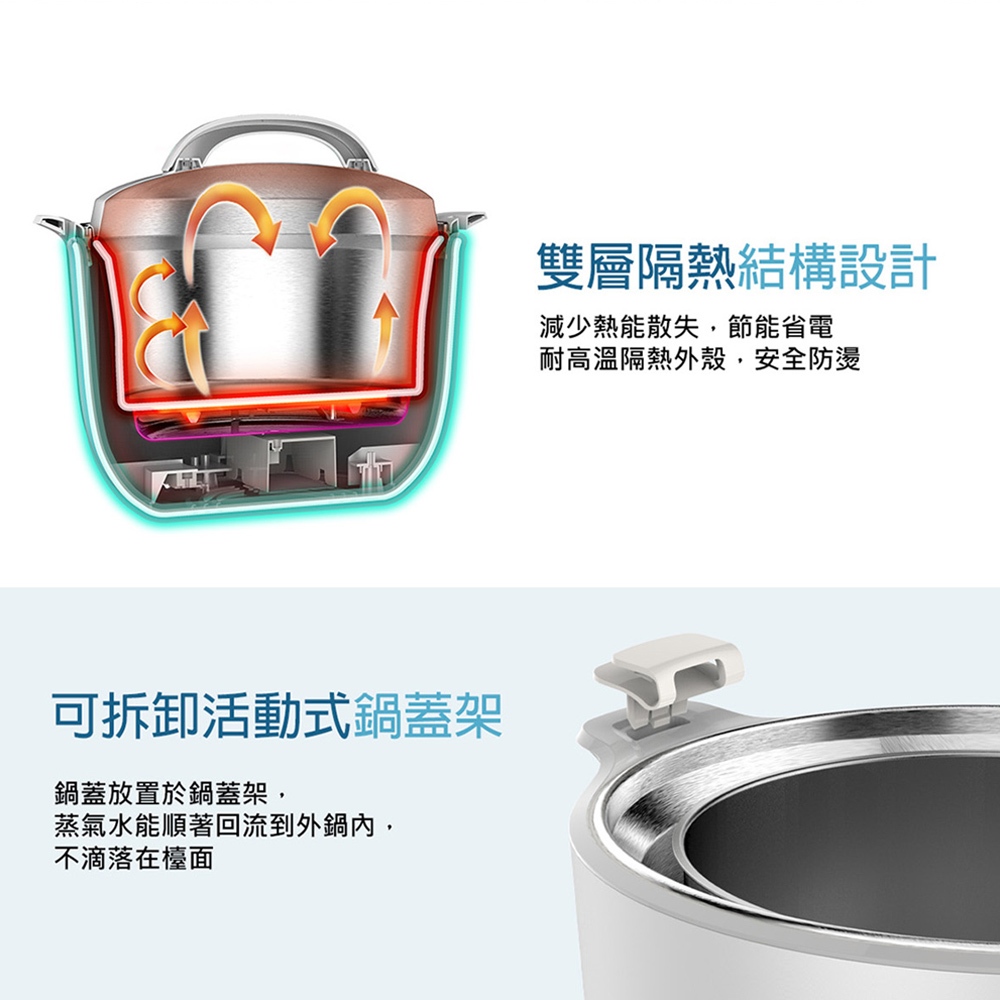 TATUNG 11-Cup Double-Layer Insulated Musical Smart Electric Cooker TAC-11EC-W, , large